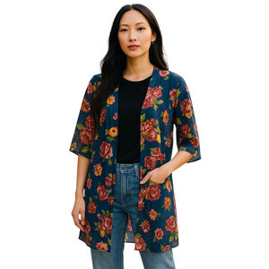 Women's Matilda Jane Floral Kimono XL Blue SKU 877
